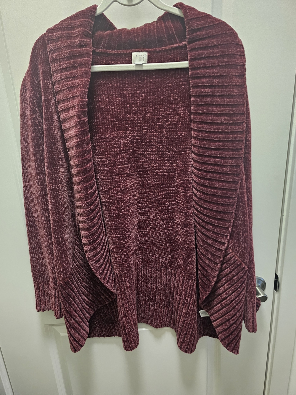 a new day Chenille Open-Front Cardigan - Burgundy
